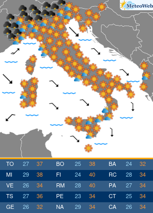 Previsioni Meteo Venerdi 31 Luglio
