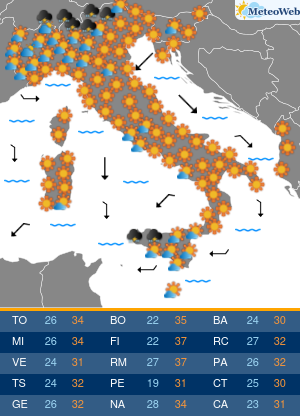 Previsioni Meteo Mercoledi 29 Luglio