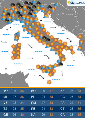Previsioni  Meteo Sabato 1 Agosto