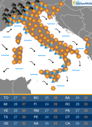 Previsioni Meteo Venerdi 31 Luglio
