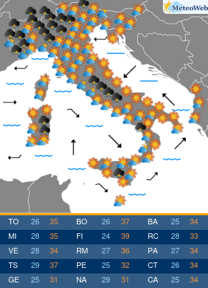 Previsioni  Meteo Domenica 2 Agosto