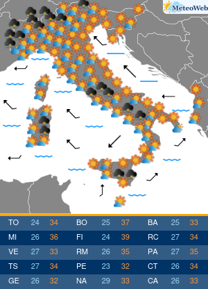Previsioni Meteo Lunedi 3 Agosto