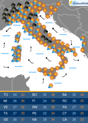 Previsioni Meteo Martedi 4 Agosto