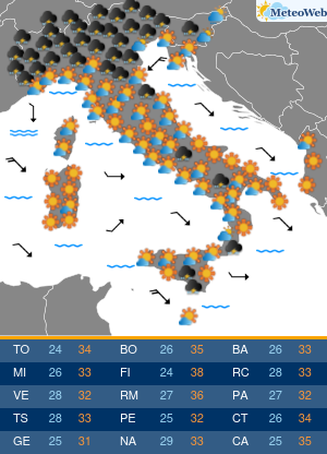 Previsioni Meteo Venerdi 7 Agosto