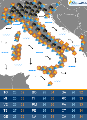 Previsioni Meteo Sabato 8 Agosto