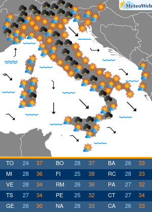 Previsioni Meteo Giovedi 6 Agosto