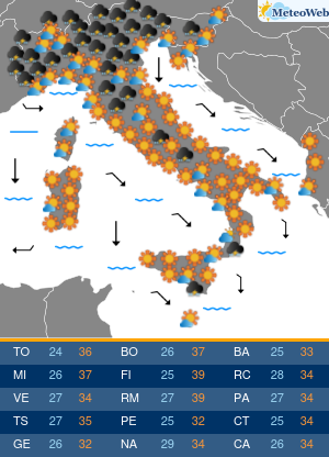 Previsioni Meteo Martedi 11 Agosto