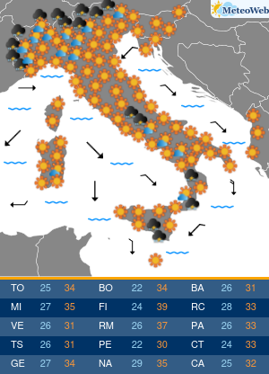 Previsioni Meteo Domenica 9 Agosto
