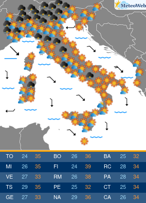 Previsioni Meteo Mercoledi 12 Agosto