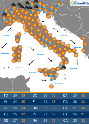 Previsioni Meteo Lunedi 10 Agosto