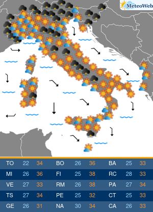 Previsioni Meteo Martedi 11 Agosto