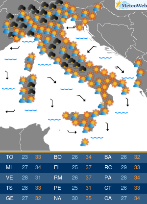 Mercoledi 12 Agosto Previsioni Meteo Mercoledi 12 Agosto