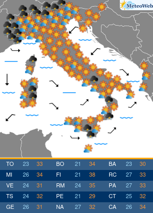 Previsioni Meteo Sabato 15 Agosto