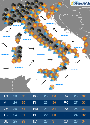 Previsioni Meteo Domenica 16 Agosto