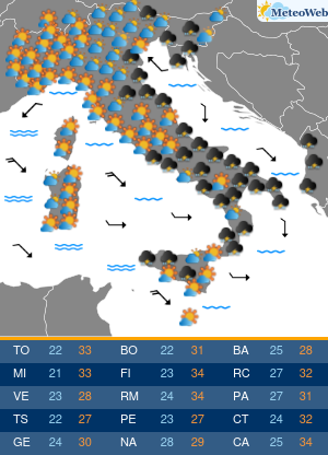 Previsioni Meteo Martedi 18 Agosto
