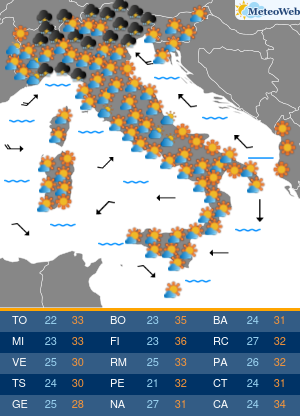 Previsioni Meteo Mercoledi 19 Agosto