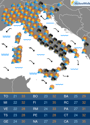 Previsioni Meteo Martedi 18 Agosto