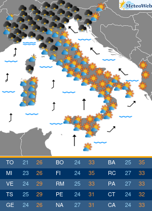 Previsioni Meteo Giovedi 20 Agosto