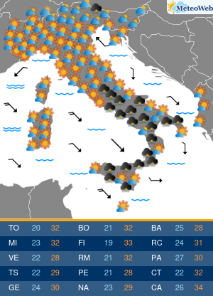 Previsioni Meteo Martedi 18 Agosto