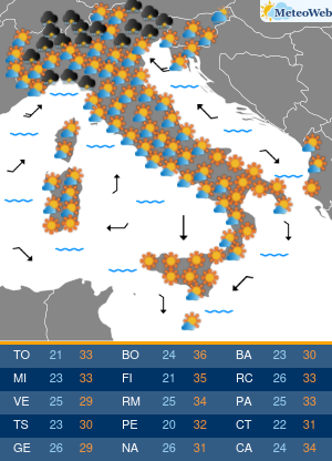 Previsioni Meteo Mercoledi 19 Agosto