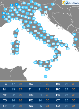 Sabato 22 Agosto Temperature Minime Sabato 22 Agosto