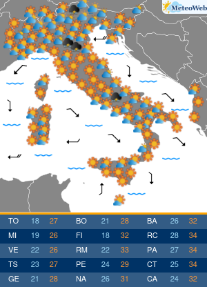 Previsioni Meteo Domenica 23 Agosto