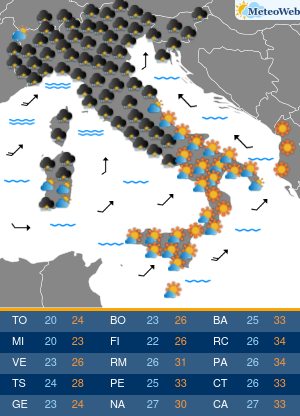 Previsioni Meteo Venerdi 21 Agosto