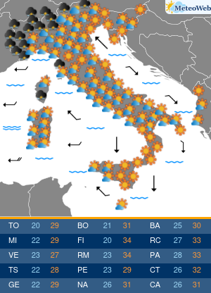 Lunedi 24 Agosto Previsioni Meteo Lunedi 24 Agosto