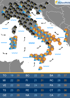 Martedi 25 Agosto Previsioni Meteo Martedi 25 Agosto