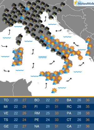Martedi 25 Agosto Previsioni Meteo Martedi 25 Agosto