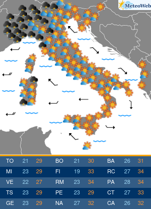 Lunedi 24 Agosto Previsioni Meteo Lunedi 24 Agosto