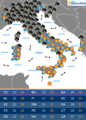 Martedi 25 Agosto Previsioni Meteo Martedi 25 Agosto