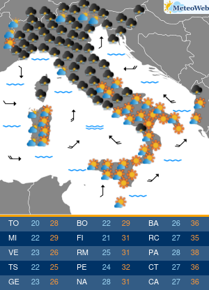 Martedi 25 Agosto Previsioni Meteo Martedi 25 Agosto