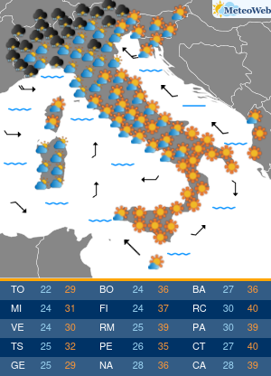 Previsioni Meteo Venerdi 28 Agosto