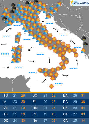 Previsioni Meteo Mercoledi 26 Agosto