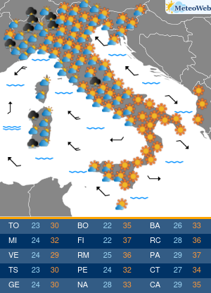 Giovedi 27 Agosto Previsioni Meteo Giovedi 27 Agosto