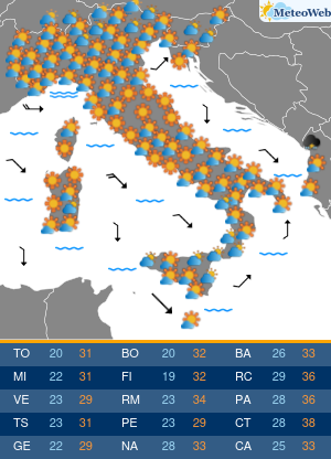 Previsioni Meteo Domenica 30 Agosto