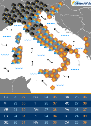 Previsioni Meteo Venerdi 28 Agosto