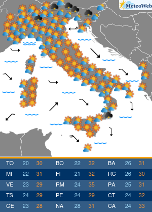 Previsioni  Meteo Martedi 1 Settembre