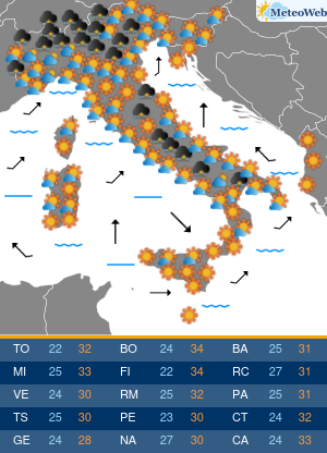 Previsioni  Meteo Martedi 8 Settembre