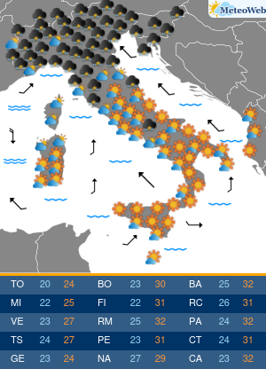 Previsioni  Meteo Mercoledi 9 Settembre