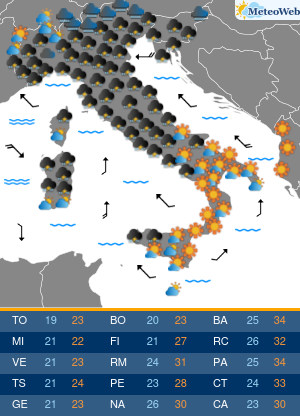 Previsioni Meteo Giovedi 10 Settembre