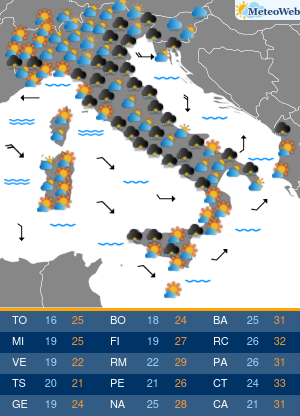 Previsioni  Meteo Venerdi 11 Settembre