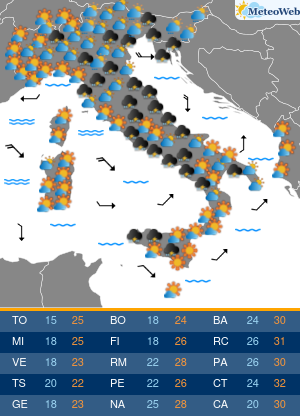 Previsioni  Meteo Venerdi 11 Settembre