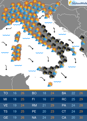 Previsioni Meteo Sabato 12 Settembre