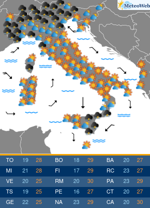Previsioni Meteo Mercoledi 16 Settembre