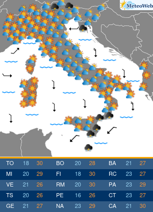 Previsioni Meteo Lunedi 14 Settembre