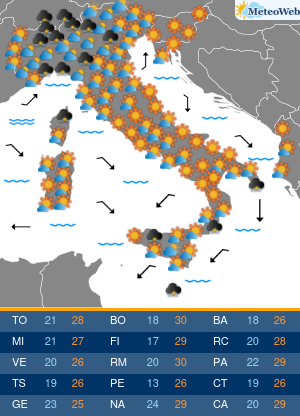 Previsioni Meteo Mercoledi 16 Settembre