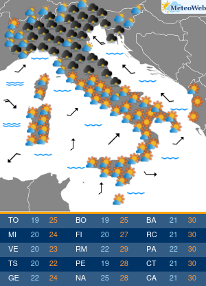 Previsioni Meteo Giovedi 17 Settembre