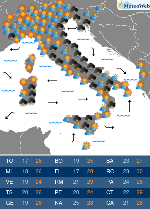 Previsioni  Meteo Sabato 19 Settembre